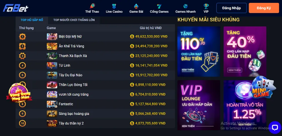 Thưởng nạp lần đầu f88 bet